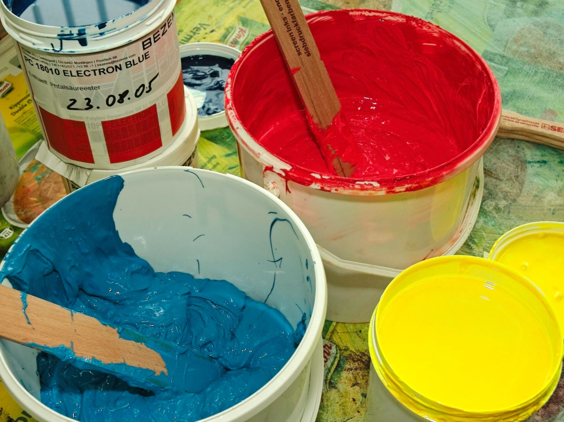 Druckerei, Siebdruck, Farben