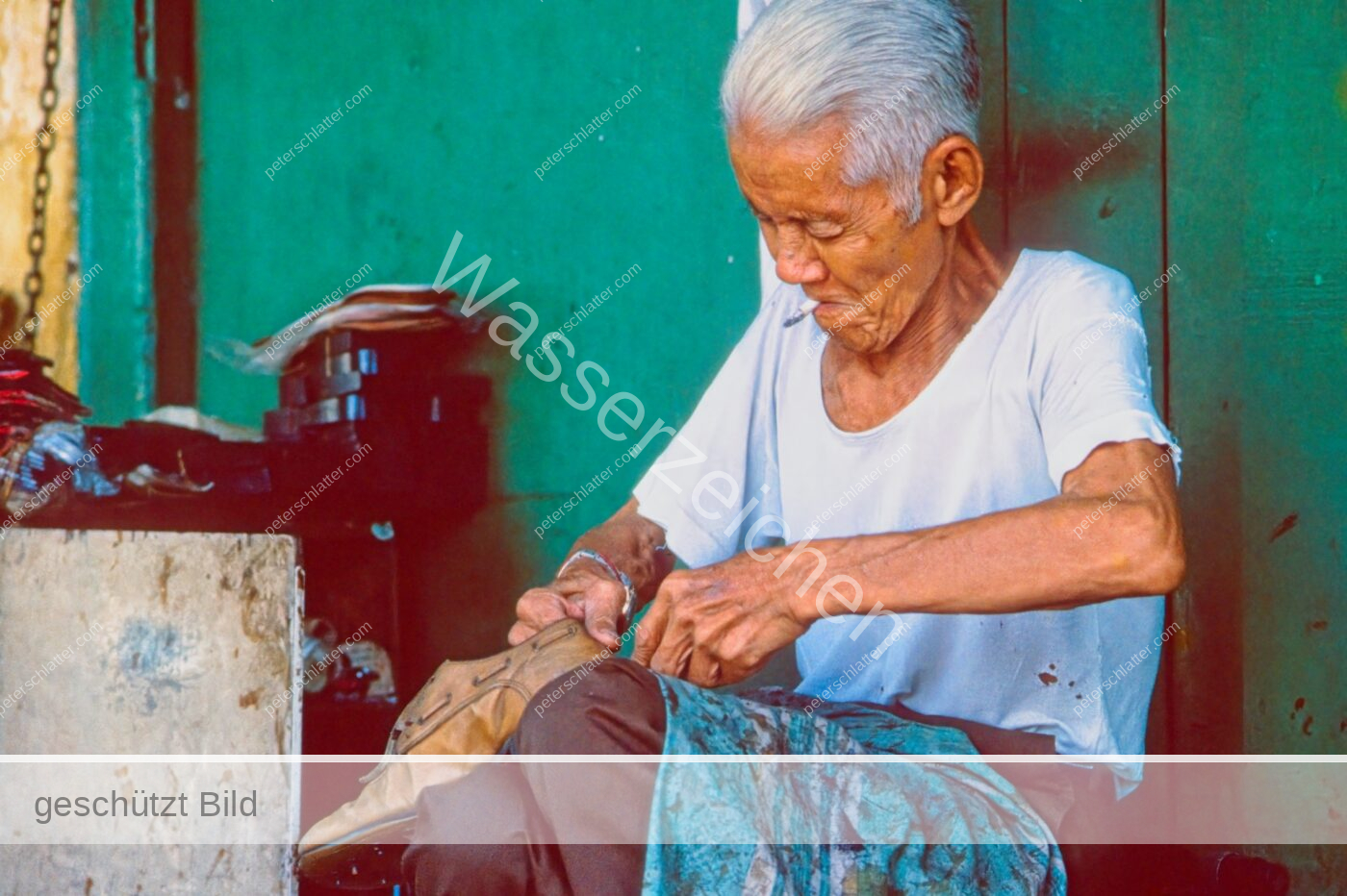 Singapur Little India Portrait Schuhmacher