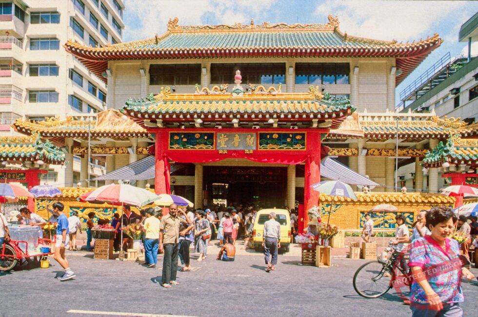 Singapur Chinatown Tempel Eingang