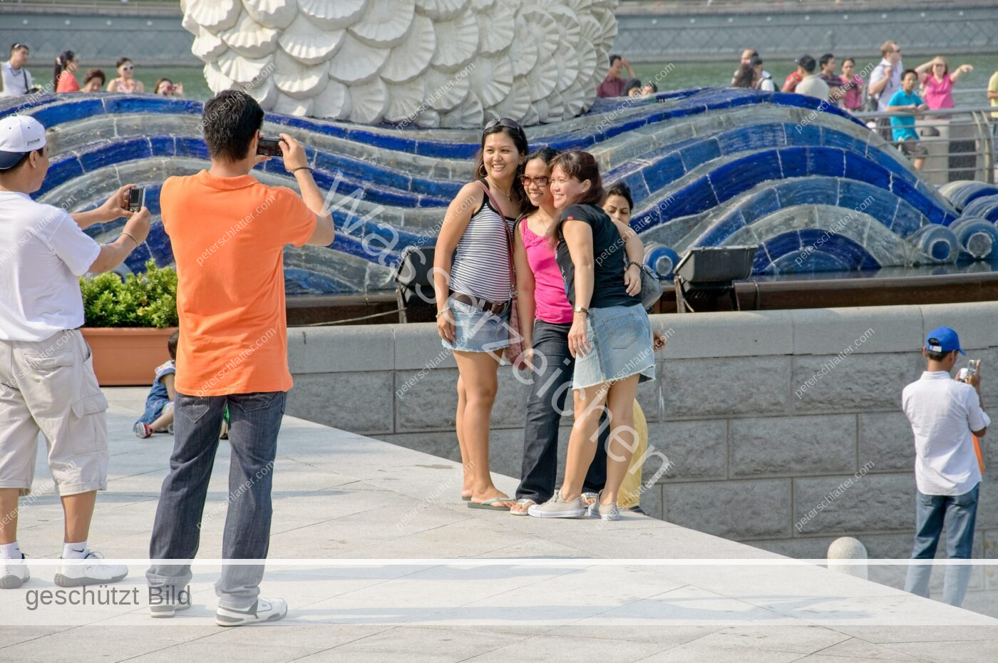 Singapur Merlion-Park Touristen