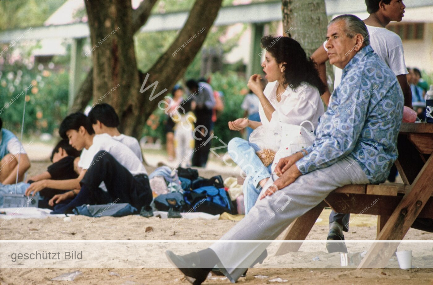 Singapur Sentosa Strand Menschen