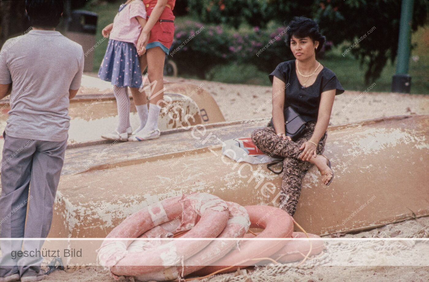 Singapur Sentosa Strand Person