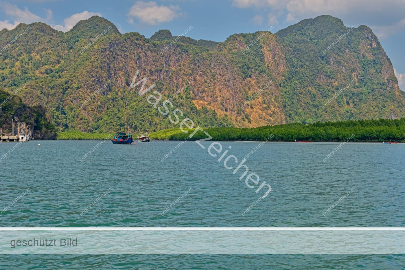 Thailand Phang Nga Bay Ao Thalen Pier Felsformation