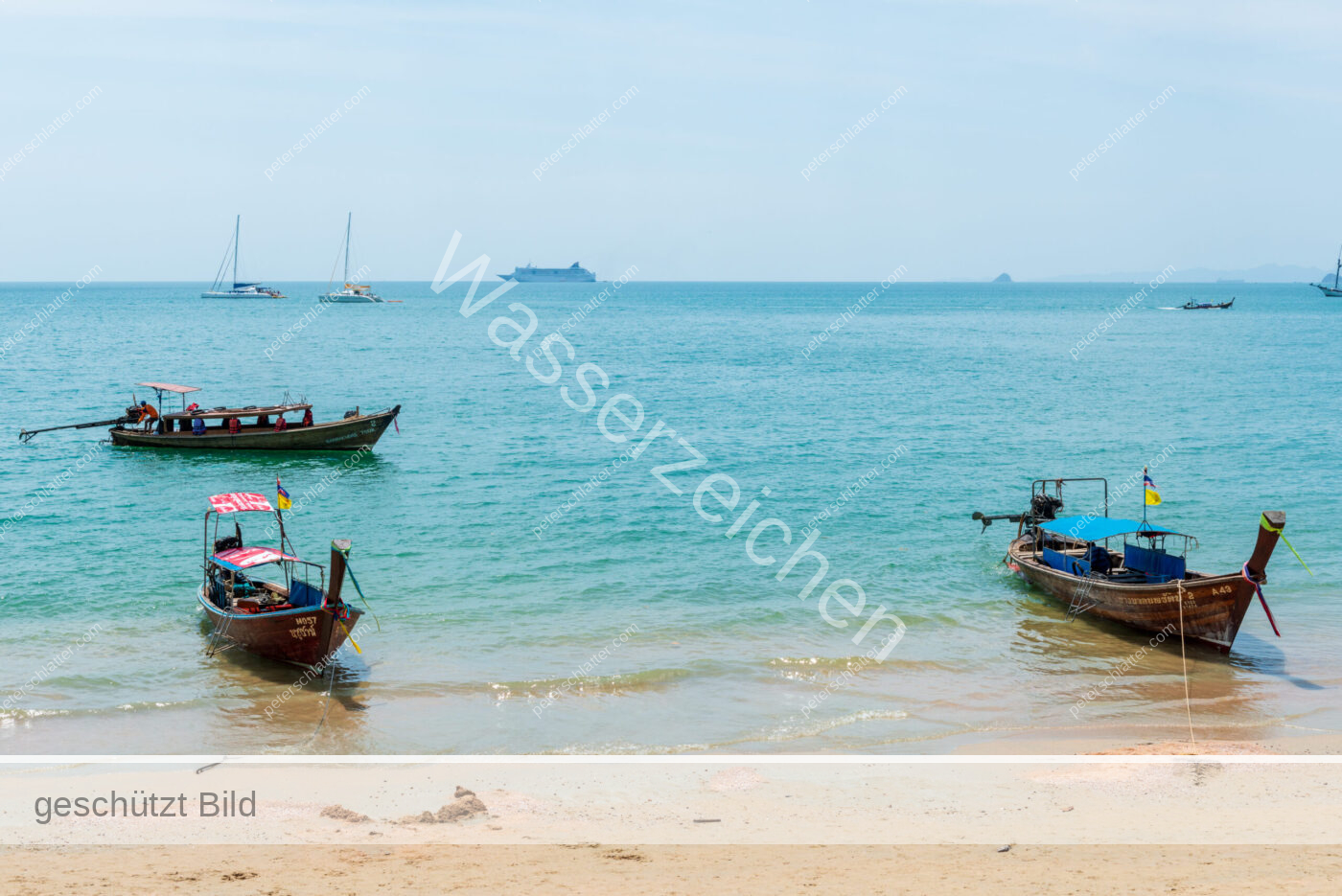 Thailand Phang Nga Bay Krabi Ao Nang Strand Langboote