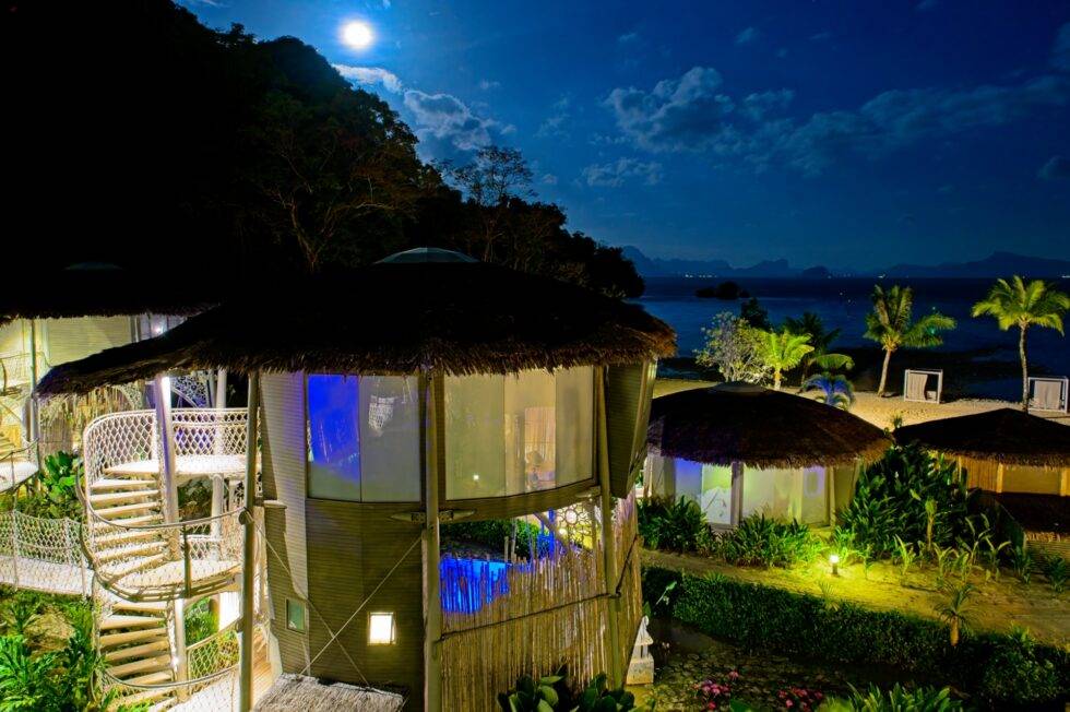 Thailand Ko Yao Noi Hotel TreeHouse Villas Nacht Mond
