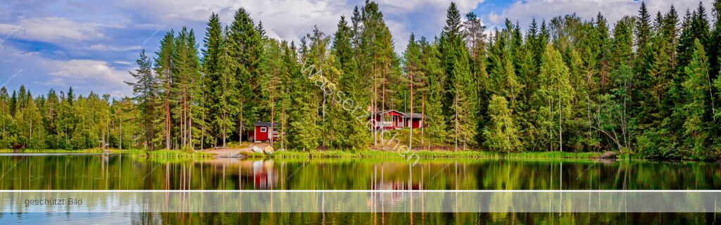 Finnland Hütten Wald See Multivisionen Finnland