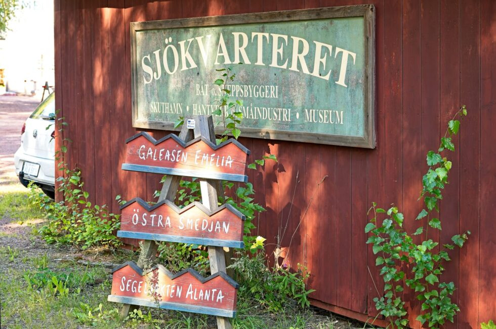 Finnland Aland Mariehamn Sjökvarteret Bootsschuppen