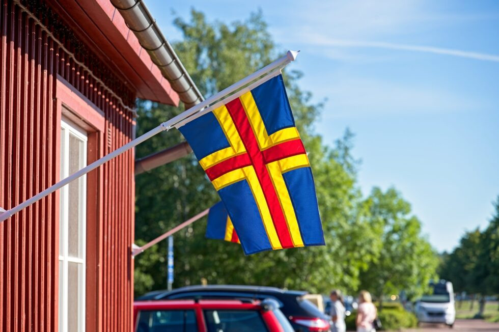 Finnland Aland Mariehamn Sjökvarteret Flagge