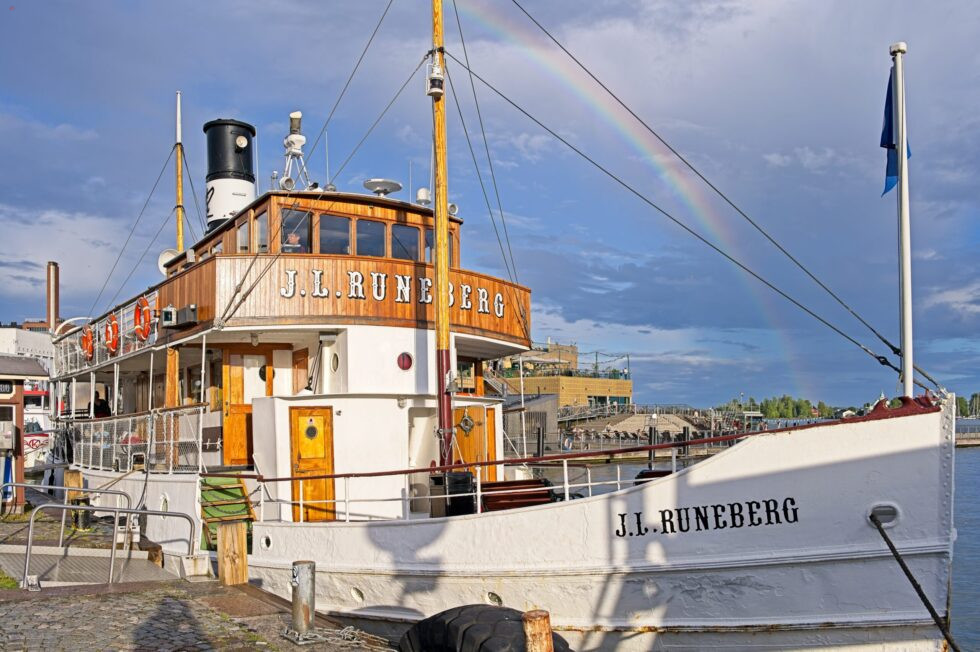 Finnland Helsinki Hafen Boot Dampfschiff S_S J.L. Runeberg