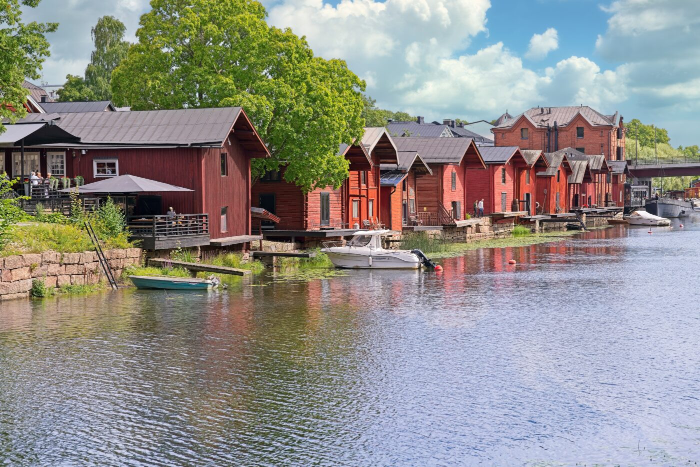 Finnland Porvoo Fluss Häuser