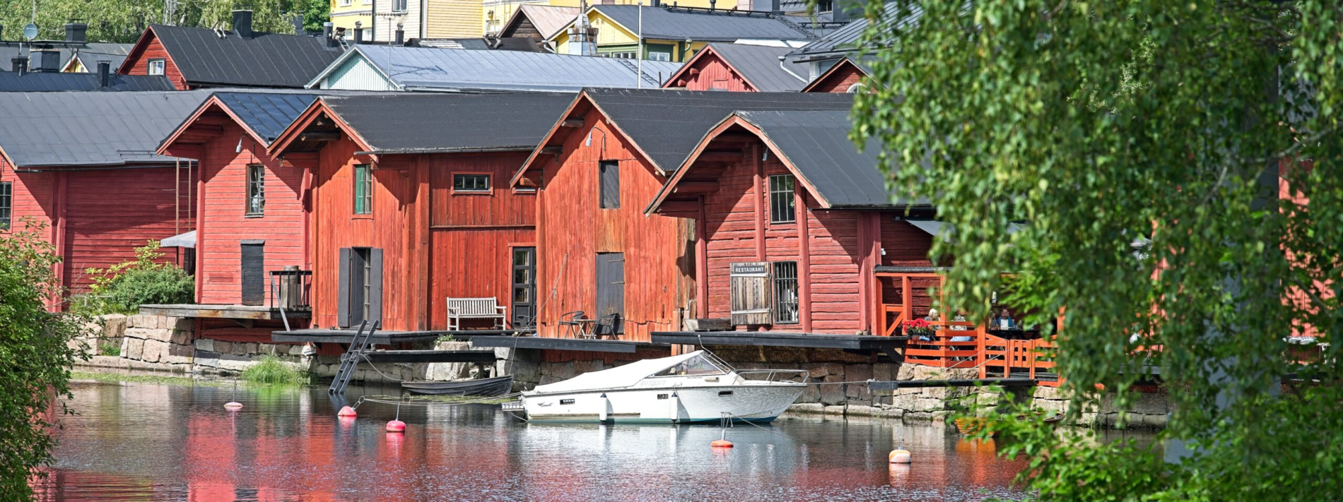 Finnland Porvoo Fluss Häuser
