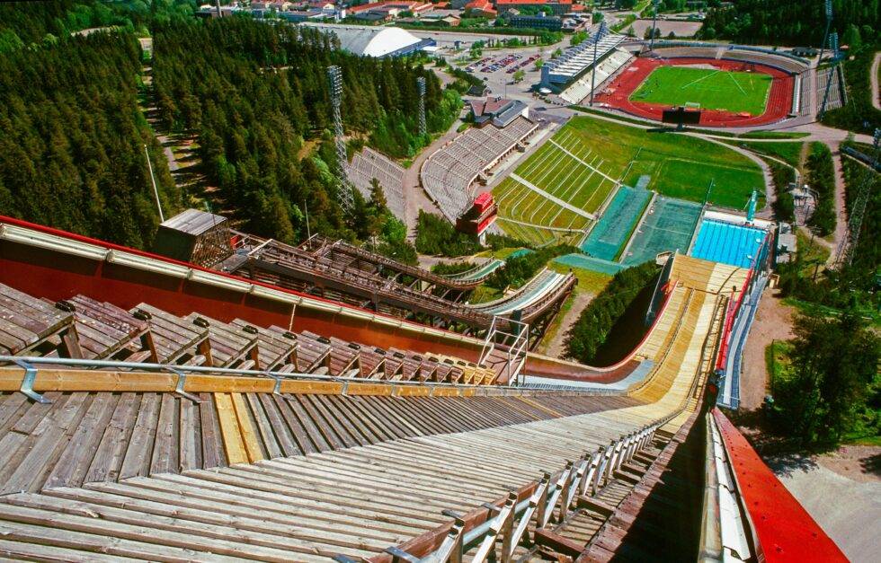 Finnland Lahti Sprungschanze Aussicht Sportstadion