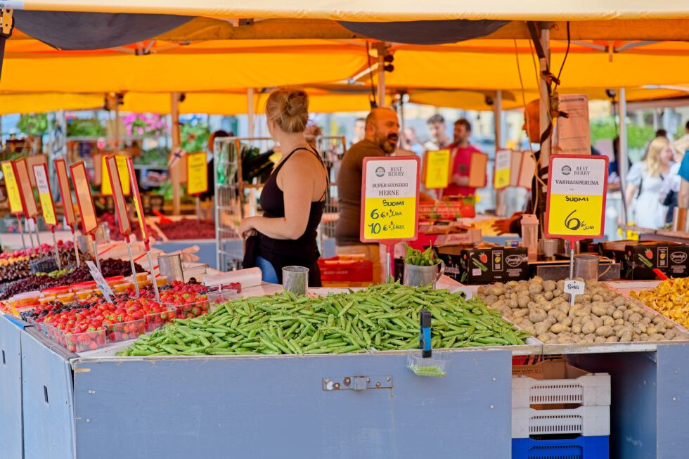 Finnland Helsinki Hafen Markt landwirtschaftliche Produkte