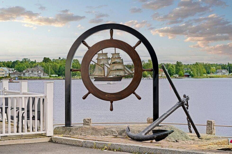 Finnland Kristinestad Fluss Gästehafen