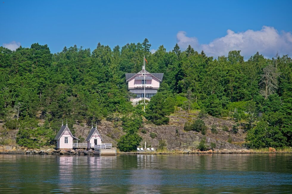 Finnland Naantali Schiff Dampfschiff S_S Ukkopekka Schären Häuser