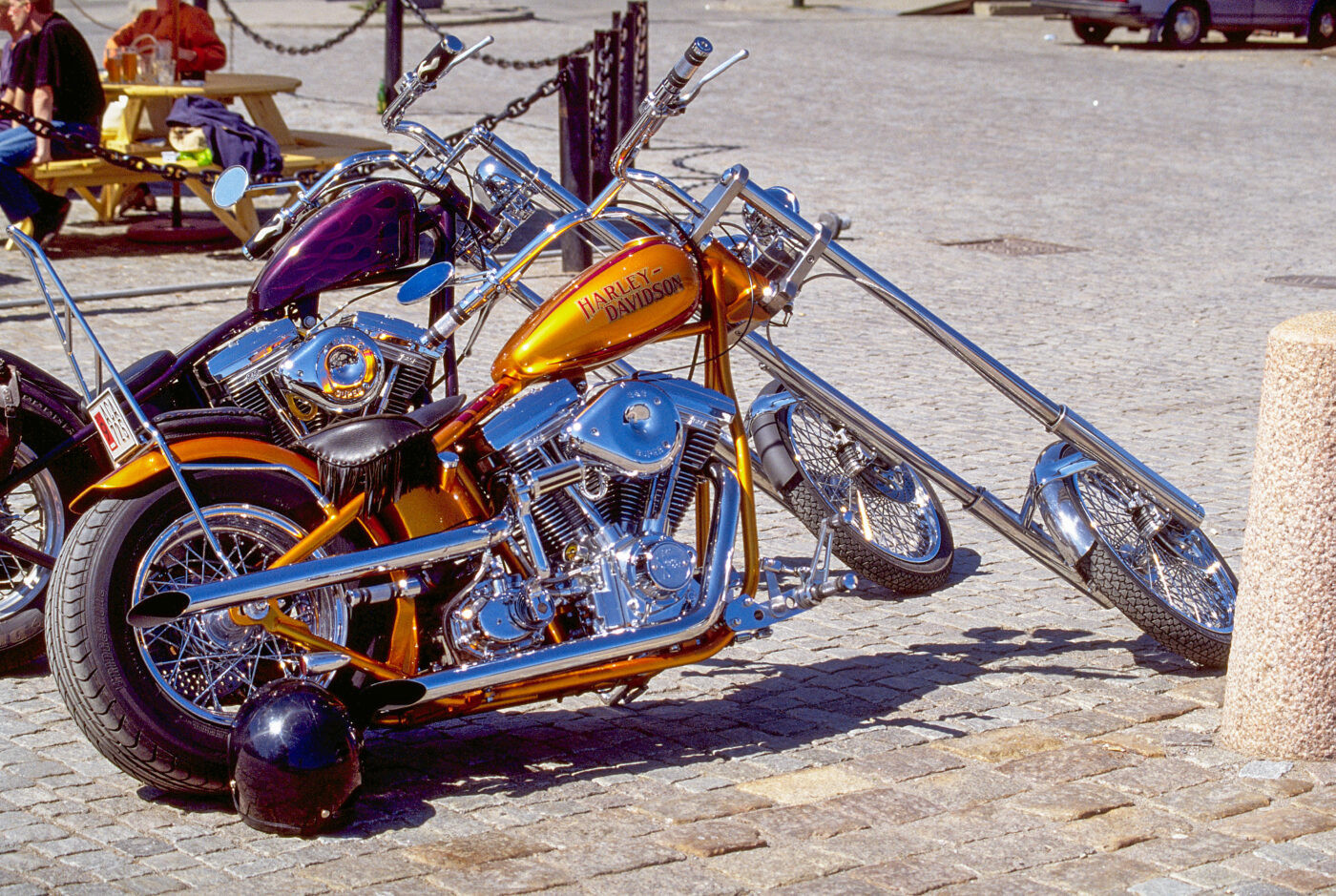 Schweden Stockholm alter Hafen Motorrad