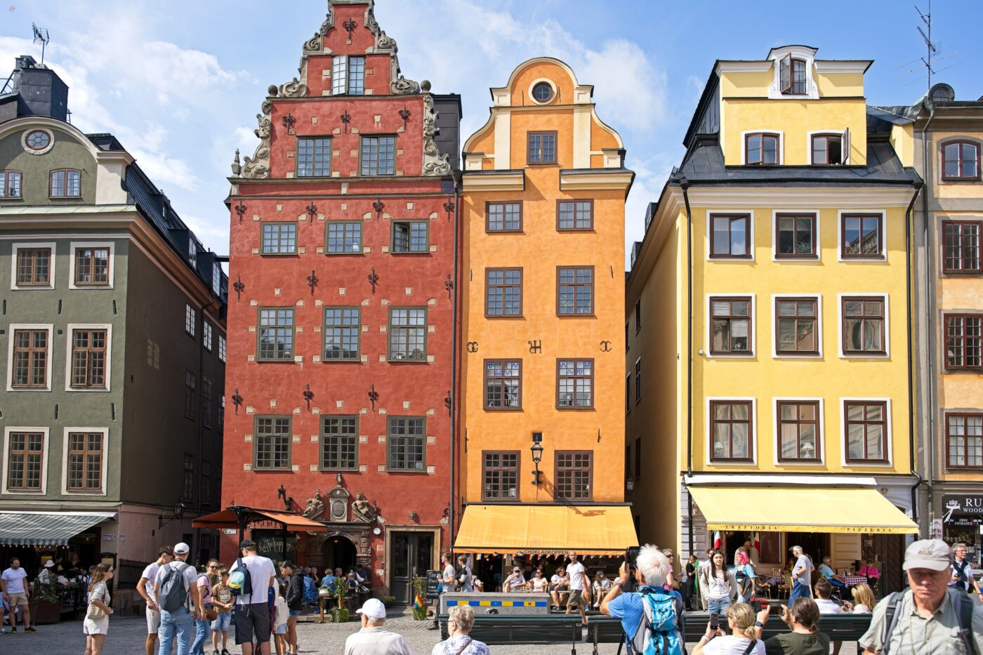 Schweden Stockholm Altstadt Häuser farbige