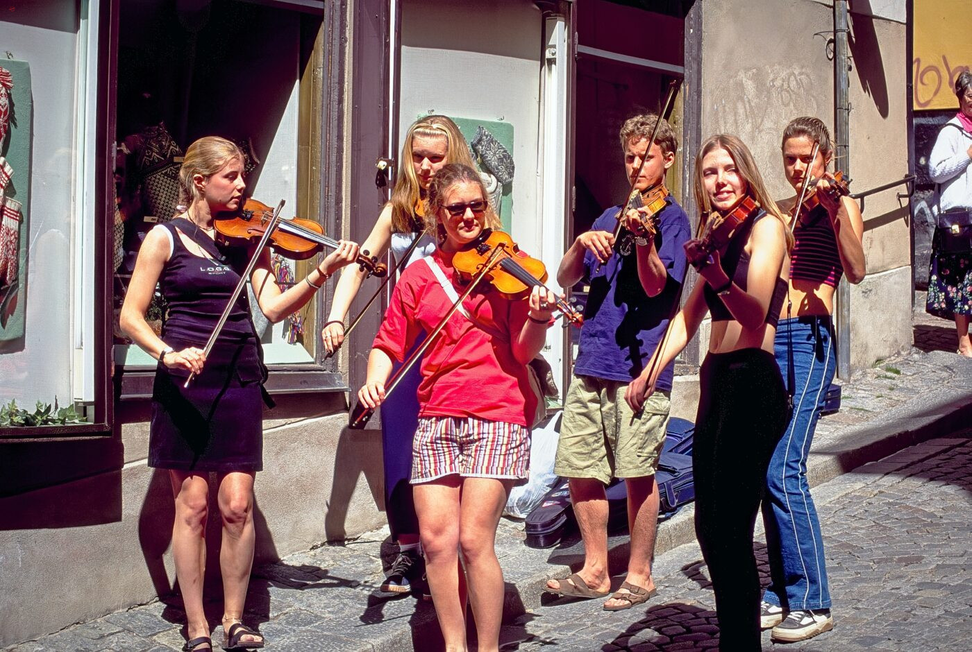 Schweden Stockholm Altstadt Musikgruppe