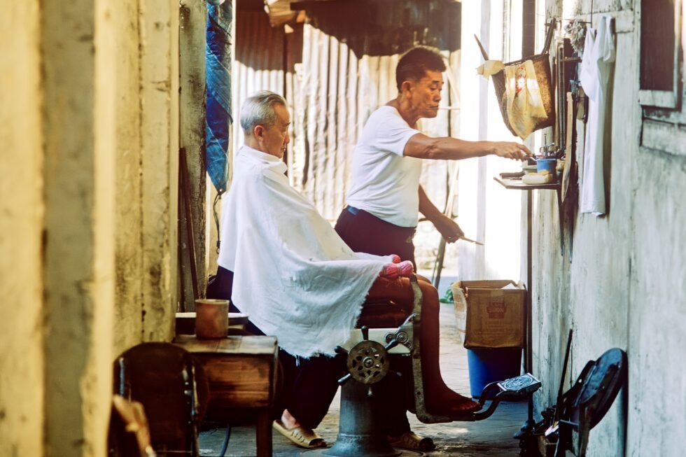Singapur Chinesisch Personen Coiffeur rasieren