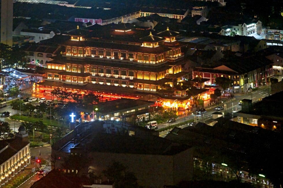 Singapur Chinesisch TG Pagar Road Nacht buddistischer Tempel Zahn-Relique